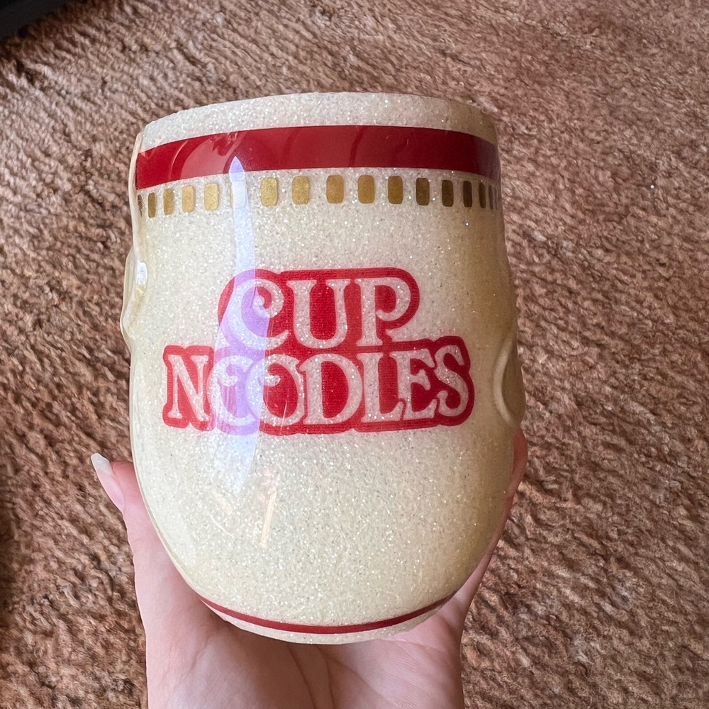 Handmade Cup Noodles 12oz. Stainless Steel Wine Tumbler.